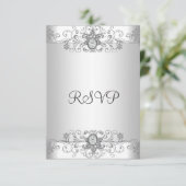 Elégant RSVP Diamant Argenté Blanc (Debout devant)