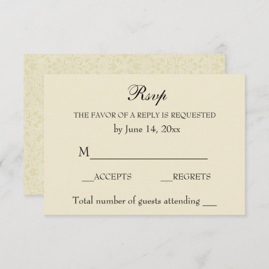 Elegant RSVP Ecru Kant (Voorkant / Achterkant)