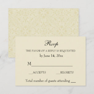 Elegant RSVP Ecru Kant Kaartje