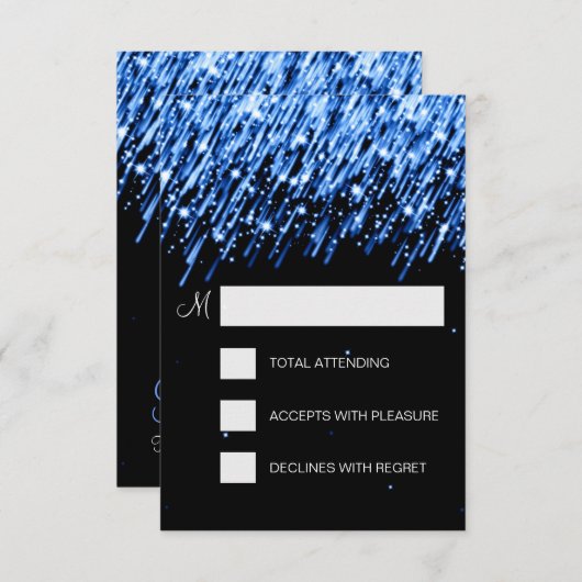 Elégant RSVP Falling Stars Blue (Devant / Derrière)