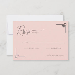 Élégant RSVP Géométrique Rose