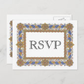 Elegant RSVP Gold Geometric Custom Briefkaart (Voorkant / Achterkant)