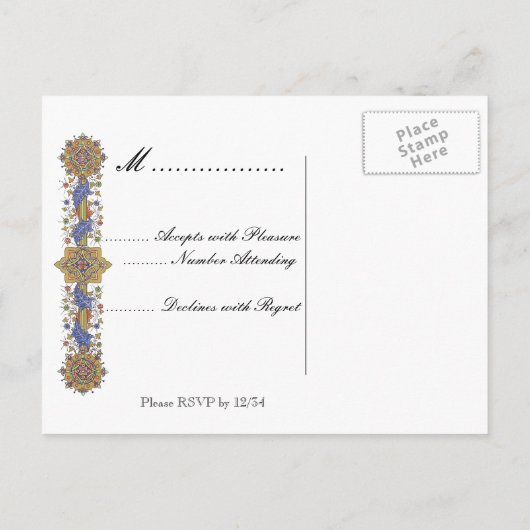 Elegant RSVP Gold Geometric Custom Briefkaart (Achterkant)