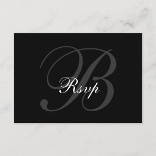 Elegant RSVP-kaart voor bruiloften zwarte grijs RSVP Kaartje