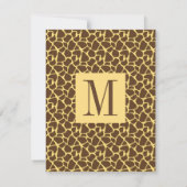 Elegant RSVP Monogram Safari Wedding Reply Card (Achterkant)