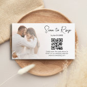 elegant rsvp qr code minimalist trouwfoto notitiekaartje