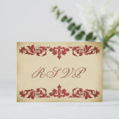 Elegant RSVP-responskaarten  lebscroller RSVP Kaartje (Staand voorkant)