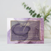 Elegant RSVP Roos Roze Plum Paars-gemarmerde inkt (Staand voorkant)