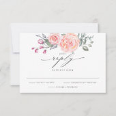 Elégant RSVP Rustic Watercolor Roses de chalet (Devant)