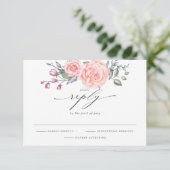 Elégant RSVP Rustic Watercolor Roses de chalet (Debout devant)