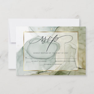 Elegant RSVP verbouwde Vibrant Greens and Golds Kaartje
