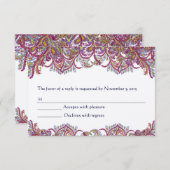 Elégant RSVP Vintage rose et bleu (Devant / Derrière)