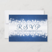 Elegant RSVP Wedding Magic Sparkle Blue (Achterkant)