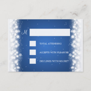 Elegant RSVP Wedding Magic Sparkle Blue Kaartje