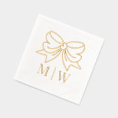 Élégant Ruban Bow #4 Initiales Mariages Couple (Gauche)