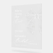 Élégant Ruban de Dentelle Blanche en Écriture Elle (Angle)