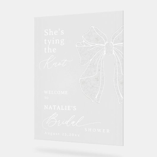 Élégant Ruban de Dentelle en écriture Blanche Elle (Angle)