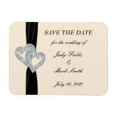 Élégant Ruban Noir Diamant Enregistrer Le Magnet D (Horizontal)