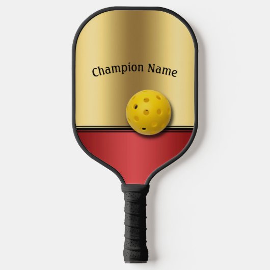 Elegant Ruby en Gold Design personaliseren Pickleball Paddle (Voorkant)