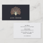 Elegant Ruby Feather Peacock Stylish Designer Visitekaartje (Voorkant / Achterkant)