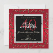 Elegant Ruby Gemstone 40th Wedding Jubileum Kaart (Voorkant)