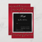 Elegant Ruby Gemstone 40th Wedding Jubileum RSVP Kaartje (Voorkant / Achterkant)