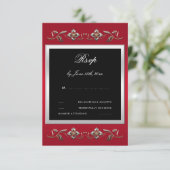Elegant Ruby Gemstone 40th Wedding Jubileum RSVP Kaartje (Staand voorkant)