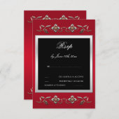 Elegant Ruby Gemstone 40th Wedding Jubileum RSVP Kaartje (Voorkant / Achterkant)