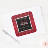 Elegant Ruby Gemstone 40th Wedding Jubileum Vierkante Sticker (Envelop)