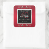 Elegant Ruby Gemstone 40th Wedding Jubileum Vierkante Sticker (Tas)