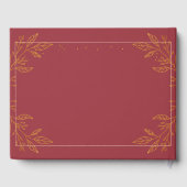 Elegant Ruby & Gold Floral Wedding Gastenboek (Achterkant)