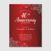 Elégant Ruby Red 40th Anniversary Invitation (Devant)