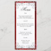 Elegant Ruby Red Four Course Wedding Menu (Voorkant)