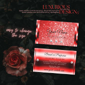 Elegant Ruby Red Glitter Luminous Stars Diamonds Visitekaartje
