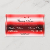 Elegant Ruby Red Glitter Luminous Stars Monogram Visitekaartje (Achterkant)