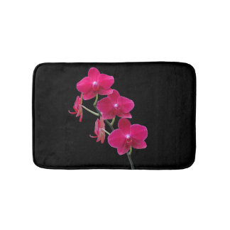 Elegant Ruby Red Orchids Bath Mats Rugs Badmat