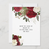 Elegant Ruby Red Peonies Couples Shower Kaart (Achterkant)