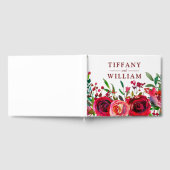 Elegant Ruby Red Roses Burgundy All Occasions Gastenboek (Volledig)
