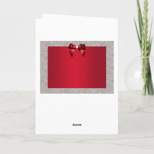 Elegant Ruby Red, Silver Glitter Weddenschap Bedankkaart (Achterkant)