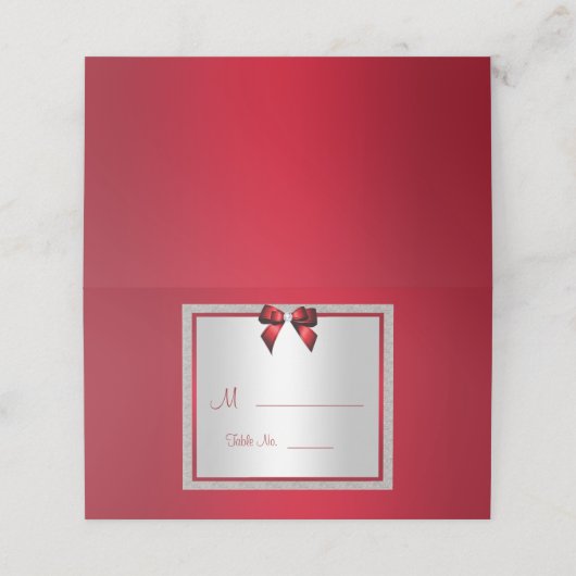 Elegant Ruby Red & Silver Glitter Wedding (Buitenkant ongevouwen)