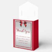Elegant Ruby Red & Silver Glitter Wedding Bedankdoosjes (Geopend)