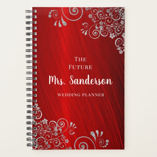 Elegant Ruby Red Wedding Planner (Voorkant)