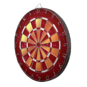 Elegant Ruby Rood & Wit Marmer op koperen Folie Dartbord (Voorkant Rechts)