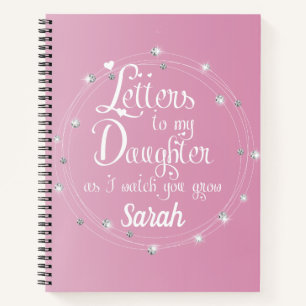 Elegant ruitroze heldere letters notitieboek