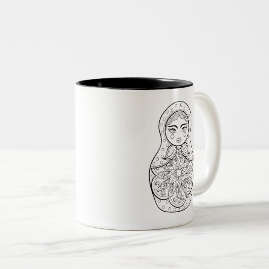 Elegant Russische dollar Tweekleurige Koffiemok (Voorkant rechts)