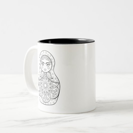 Elegant Russische dollar Tweekleurige Koffiemok (Voorkant links)