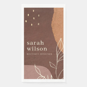 Elegant Rust Abstract Bruin Oranje Leafy Foliage Servet