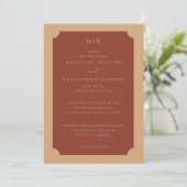 Elegant Rust Minimalist Wedding Invitation (Debout devant)