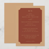 Elegant Rust Minimalist Wedding Invitation (Devant / Derrière)