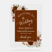 Elegant Rust Orange Boho Roses Wedding Welcome (Recto)